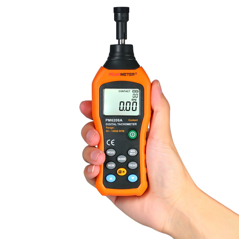 Digital Tachometer Handheld Contact Tachometer LCD Speedometer Tach RPM Meter Contact-type Digital Tachometer Wide Measuring
