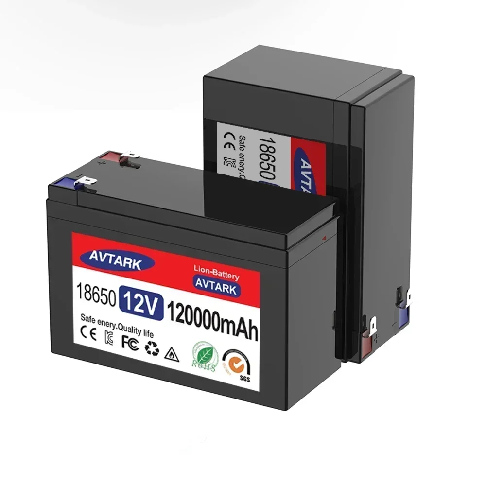 LiFePO4 12 V 120 Ah 18650 Lithiumbatterie Eingebauter BMS-Pack Wiederaufladbarer Akku für Solarenergie-Elektrofahrzeugbatterie
