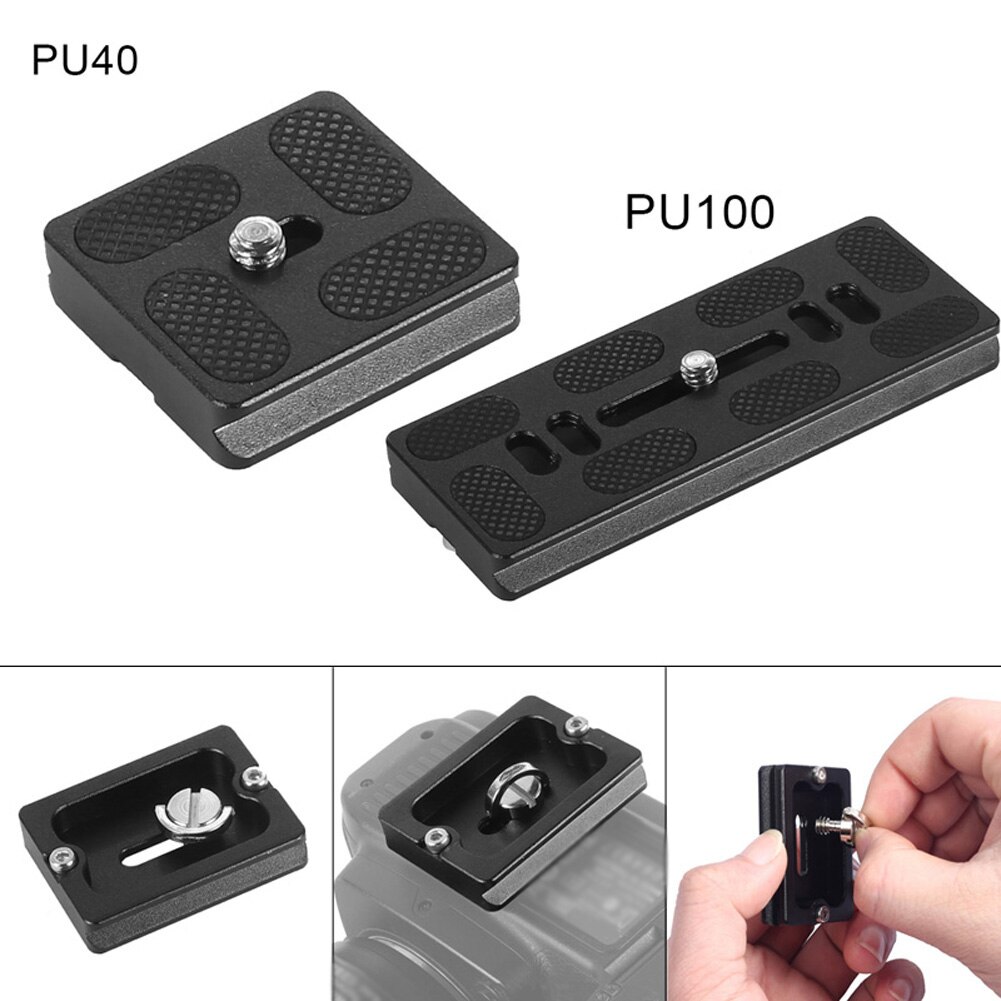 PU40 PU50 PU60 PU70 PU100 Quick Release Plate with 1/4 Inch Screw Mount for Tripod Monopod Ballhead SGA998