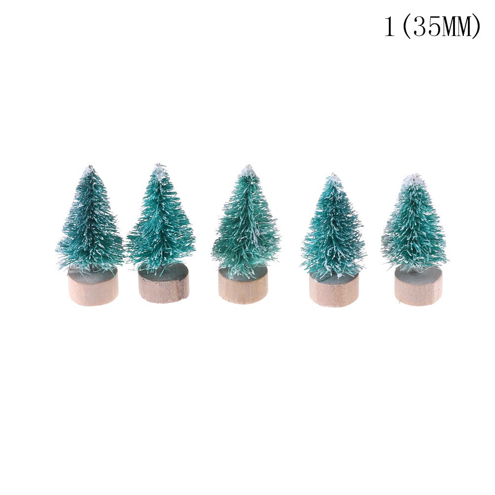 1/3/5/10pcs DIY Christmas Tree Small Pine Tree Mini Trees Placed In The Desktop Home Decor Christmas Dollhouse Decor Kids: 5pcs 3.5cm