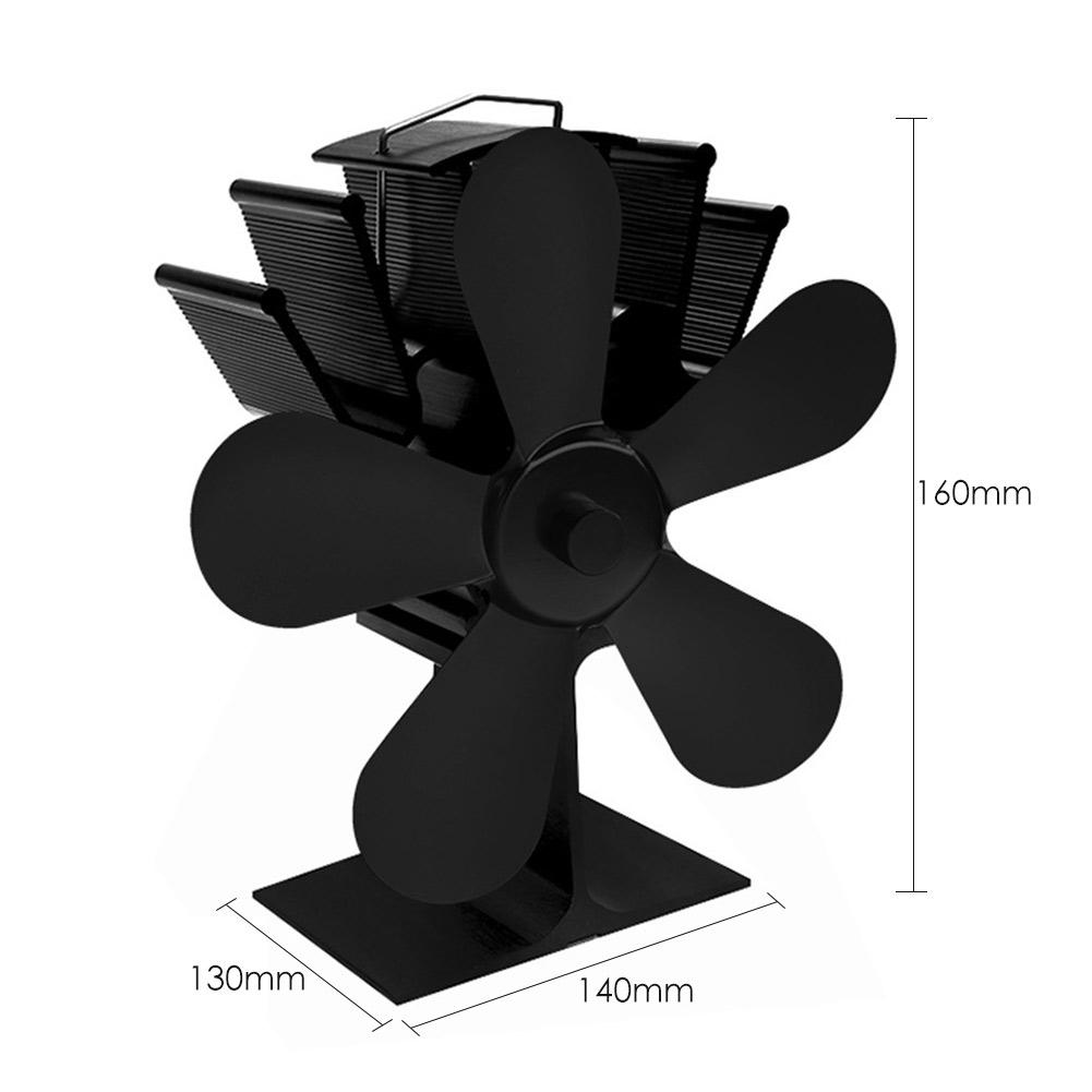 Fireplace Fan Heat Powered Stove Fan Efficient Heat Distribution With 5 Blades For Wood Log Burner Fireplace