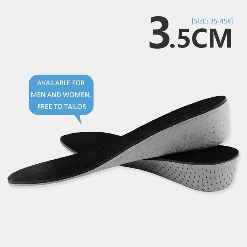 Semelles en mousse à mémoire de forme pour chaussures unisexes, 1 paire d'inserts de souliers respirants et durs, rehausseur de talon: Full pad 3.5cm