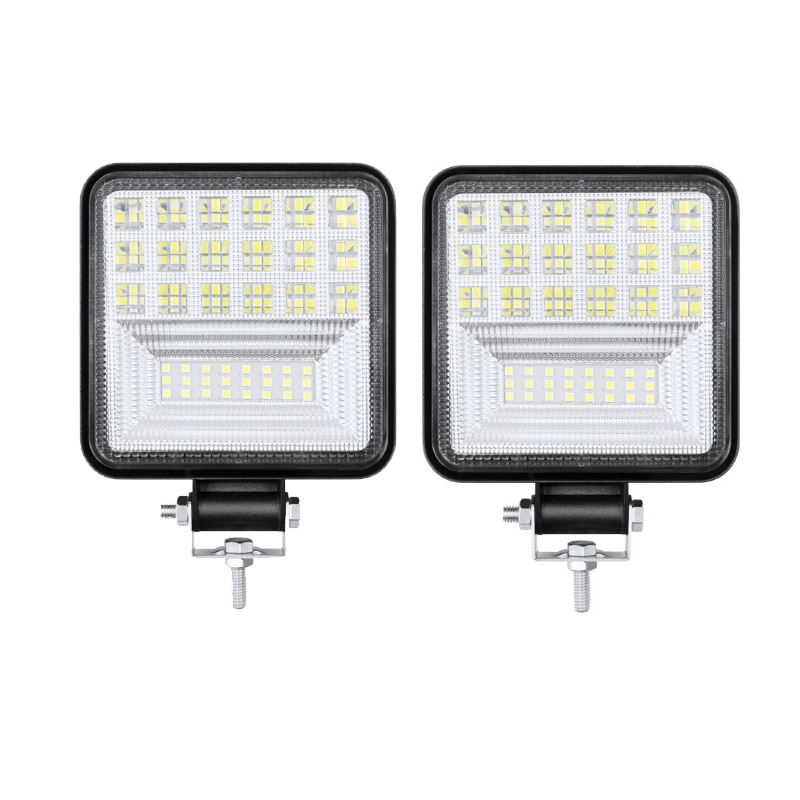 Mini bil led arbejdslys 126w firkantede led terrængående køretøj lastbil lygter spotlight led lys bar 6000k hvidt lys