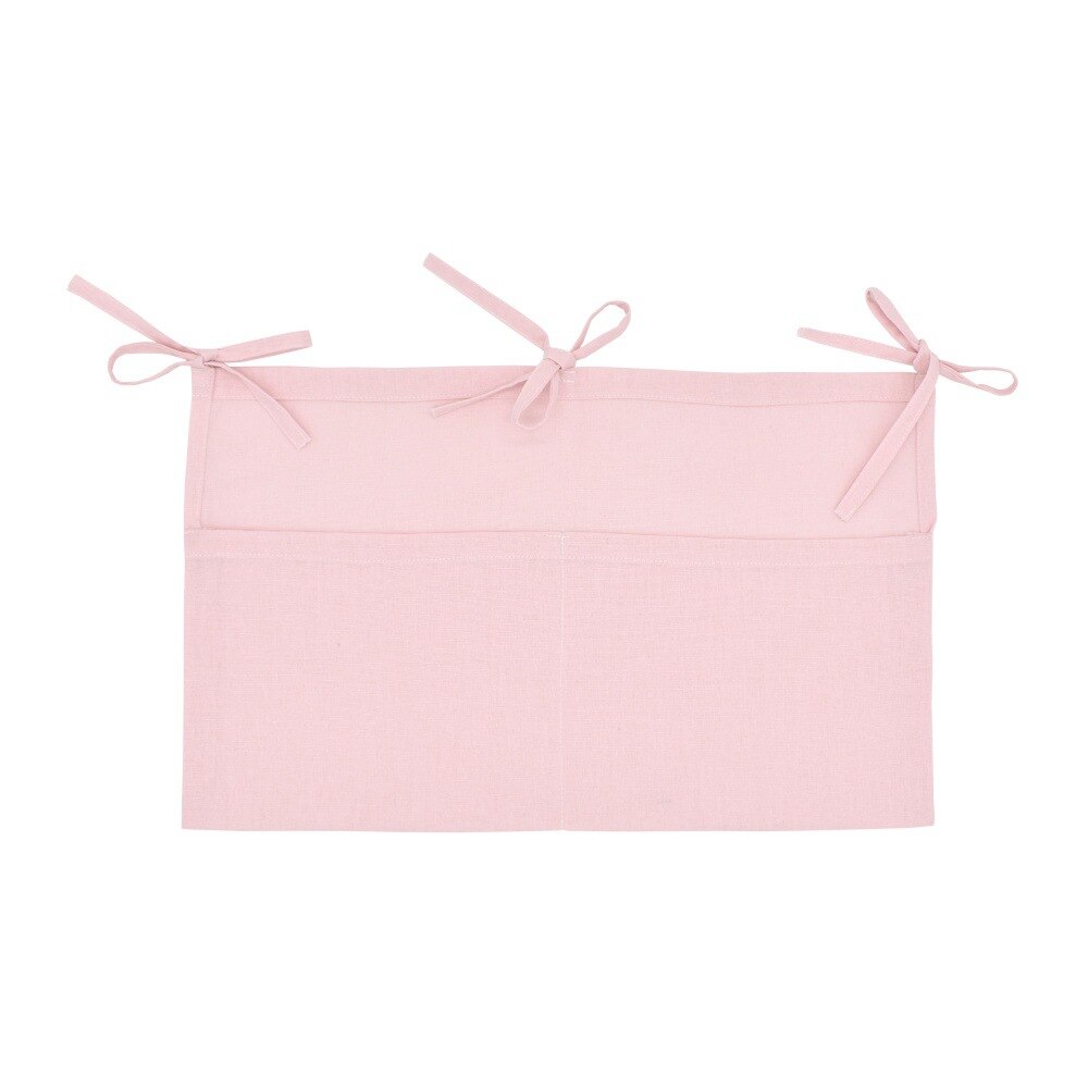 Bolsa de almacenamiento para mesita de noche de bebé, bolsillos para recién nacido, parachoques para cuna, bolsa colgante para cuna, organizador de juguetes, pañales, ropa de cama, parachoques, 50x30cm: Rosa