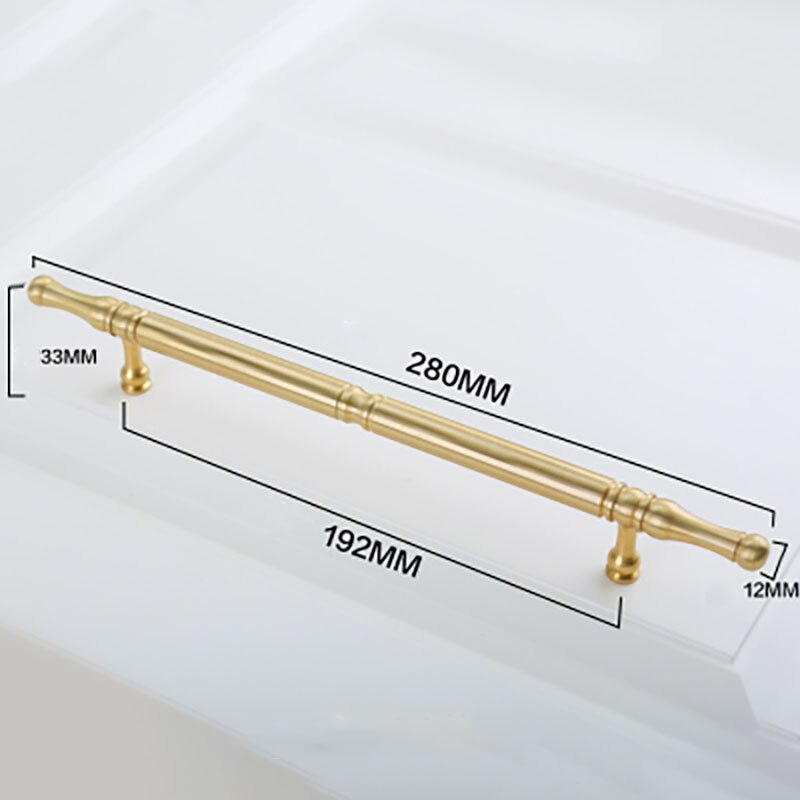 Guld mässing skåp knoppar köksskåp handtag garderob handtag byrå handtag låda drar möbelbeslag: 280mm längd / 1 st
