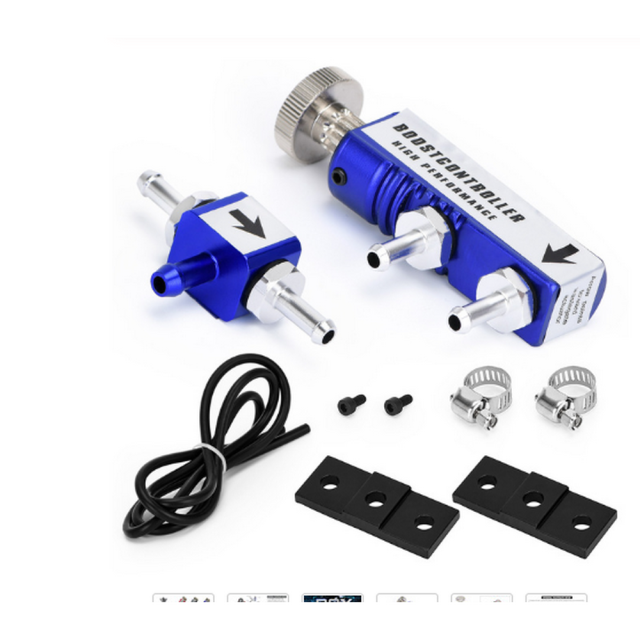 Universal ADJUSTABLE MANUAL TURBO 1-30 PSI IN-CABIN BOOST CONTROLLER KIT Turbocharger Controller Car Accessories: Blue