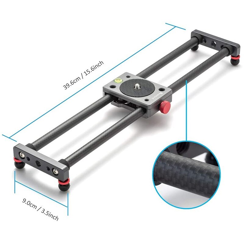 16 Inch/40Cm Mini Tafel Top Video Camera Slider Carbon Fiber Rail Staven Voor Smartphone Iphone Dslr Laden tot 11 Lbs