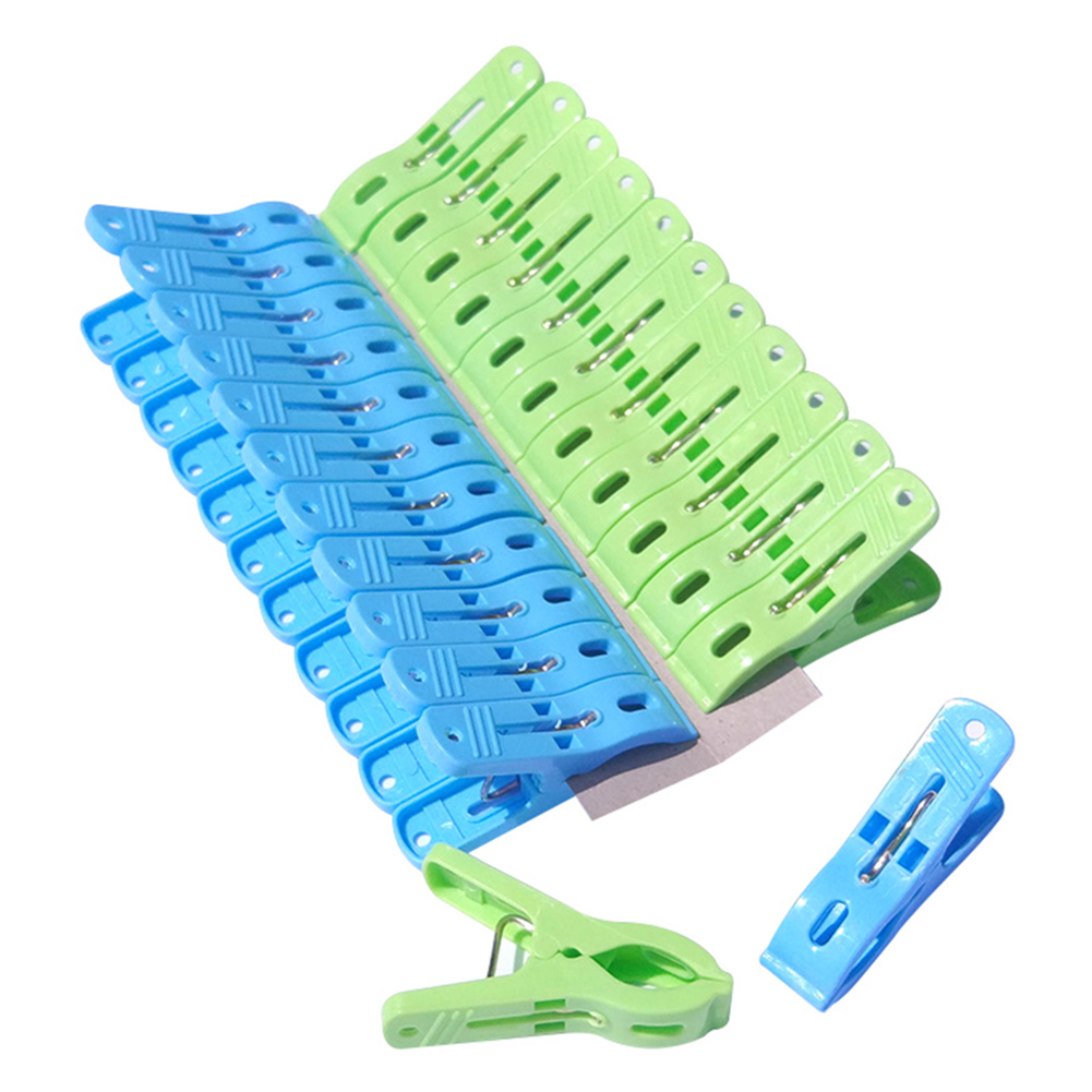 24 stuks plastic kledingclip voor hangers sterk draagvermogen plastic haringen voor het drogen van quilts kleding: Default Title