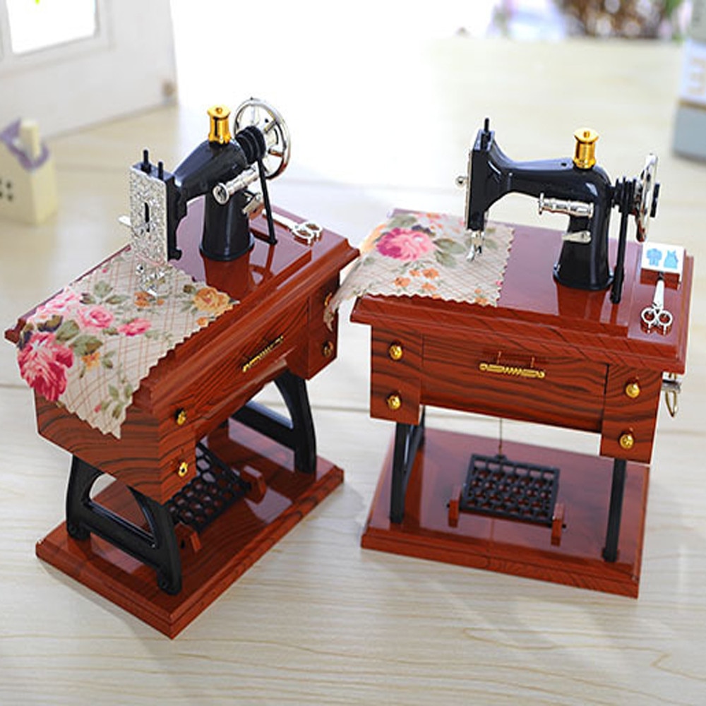 Boîte à musique Vintage chinoise | Mini Machine à coudre, mécanique, Style puissance, d'anniversaire, décor de Table pour maison, G807