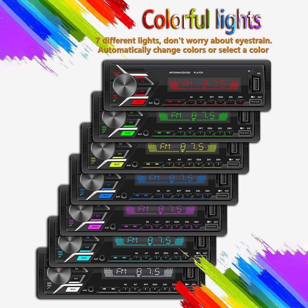 12V Hands-Free Car Auto MP3 Player Bluetooth FM Radio Audio Central Control 503 Multifunctional Car MP3 Player car Accessory