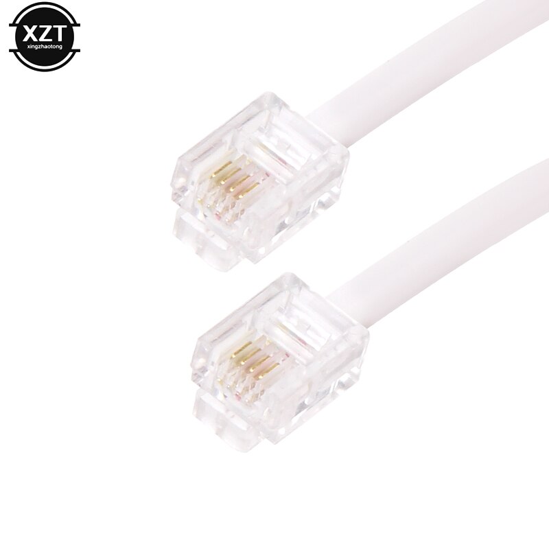 Rj11 6 p 4c telefoon verlengkabel connector wit
