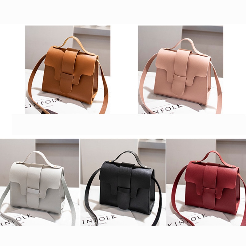 Bolsas femininas do vintage pequeno quadrado cor sólida simples aleta moda casual bolsas de ombro feminino crossbody saco