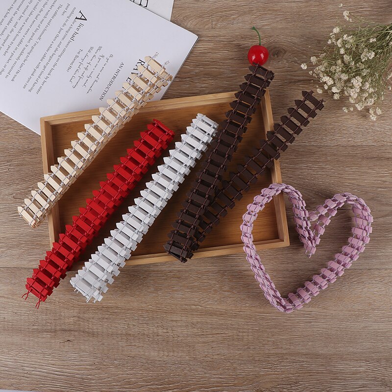 100cm*3cm diy mini lille hegn barriere træ håndværk miniature fe haven terrarium dukke gren palings showcase dekoration