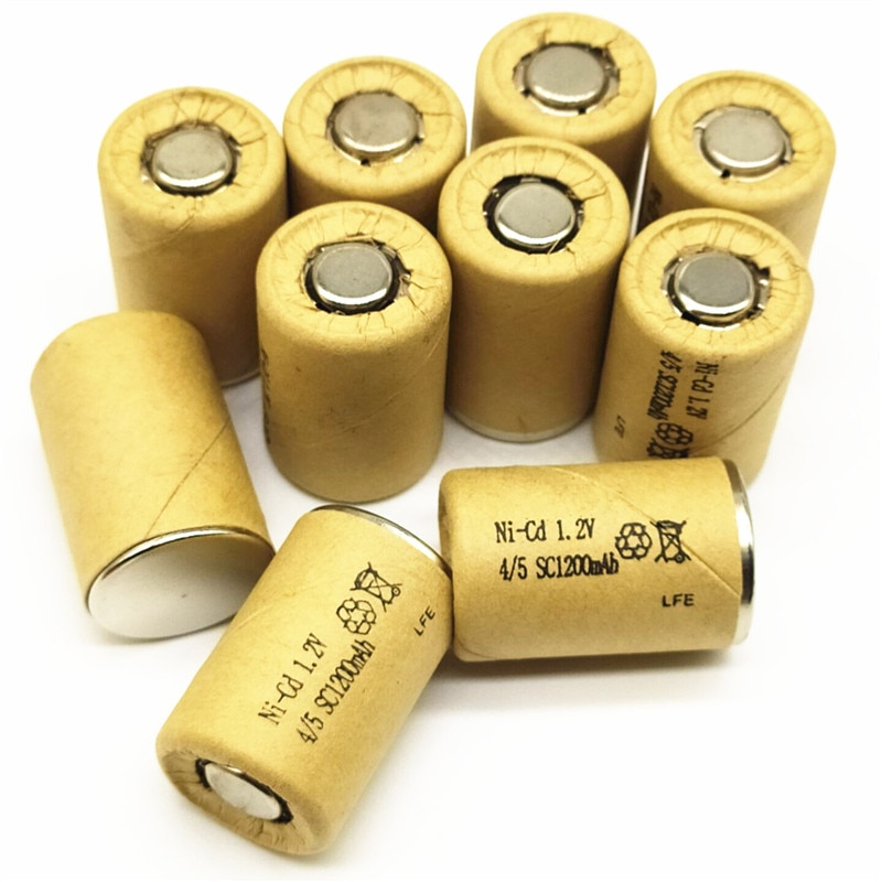 8/10/12/15PCS 4/5SC 1.2V rechargeable battery 1200mAh 4/5 SC Sub C Ni-CD nicd cell for electric drill screwdri