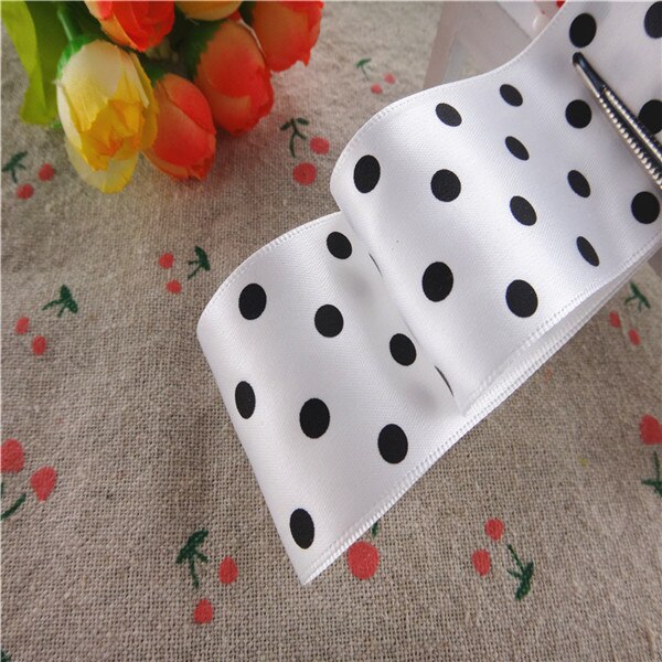 1-1/2 "38mm 5 Yards Stippen Gedrukt Satijn Lint Cadeau Verpakking DIY 100% Polyester Handgemaakte Materialen YM18010113: 029