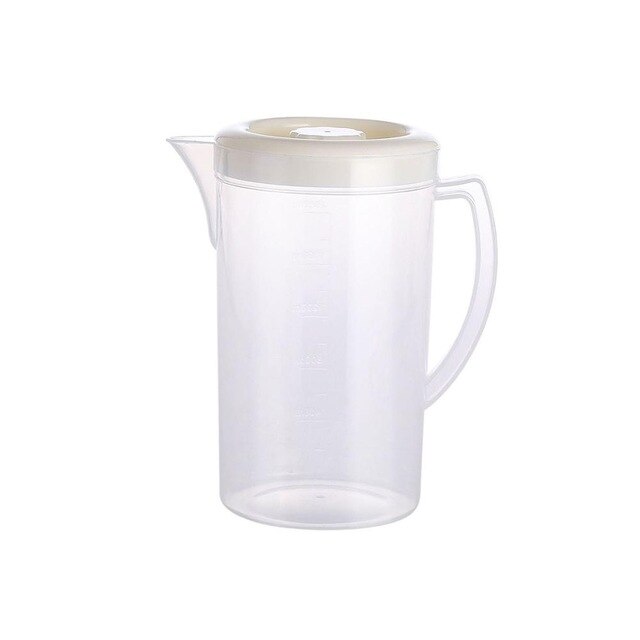 Plastic Koud Water Fles Grote Capaciteit Koud Water Fles Huishouden Koel Wit Open Sap Fles Fles Water Koud Water Cup: Beige