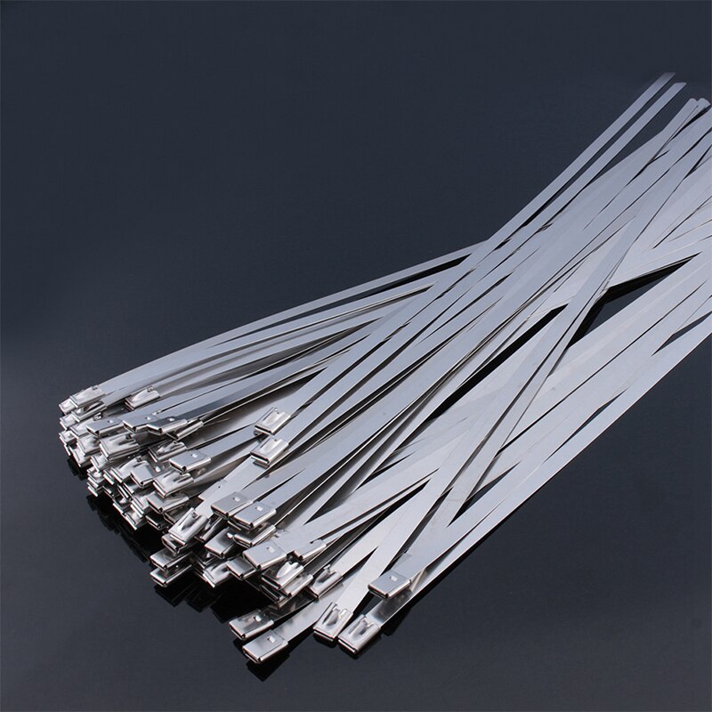 50Stck 304/Edelstahl Kabelbinder schwer Pflicht selbst-Verriegelung Kabel Postleitzahl Krawatte Multi-Zweck Metall auspuff wickeln Verriegelung Krawatten