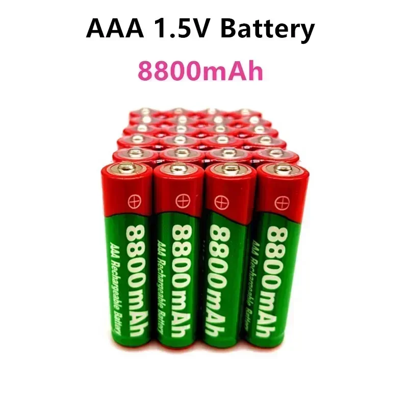 Batería recargable alcalina para luz led de juguete, pila recargable de V, AAA, 1,5 mah, 8800 V, + envío gratis,