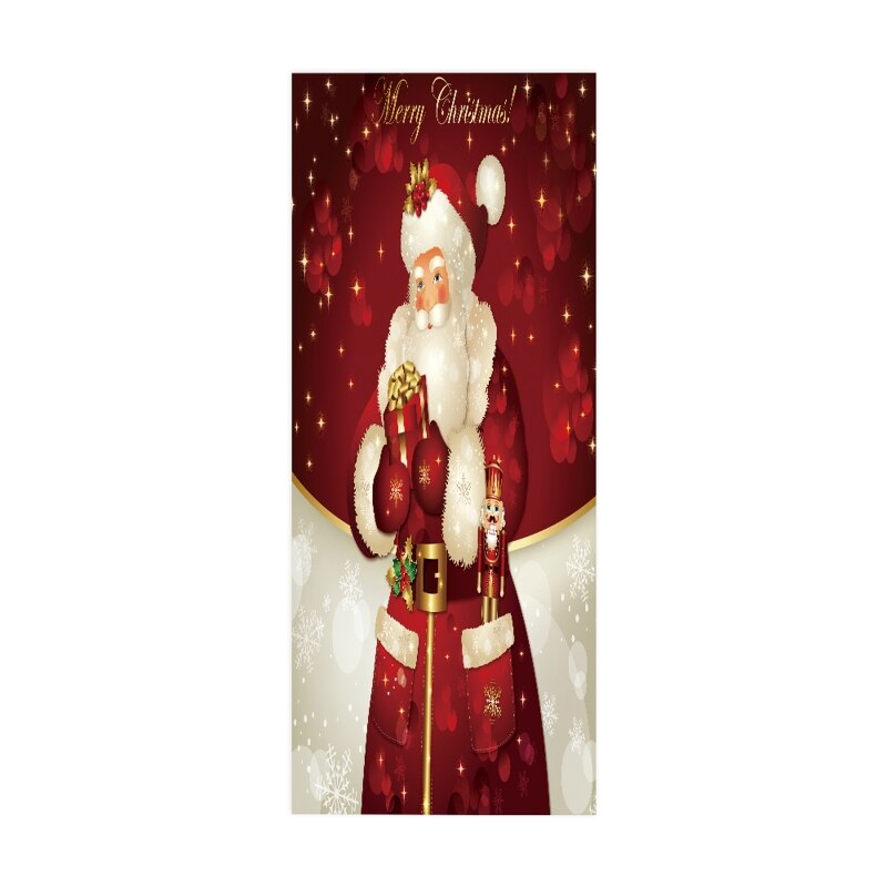 2 Stks/set Christmas Santa Decoratieve Koelkast Deur Sticker Waterdichte Sticker