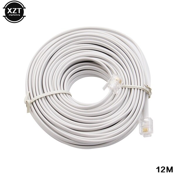 Connecteur de câble d'extension téléphonique internet modulaire 30m/15m/12m/9m/6m/3m rj11 6 p 4c: 12m