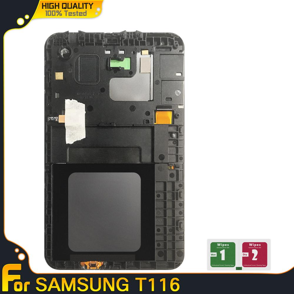 For Samsung GALAXY Tab A T110 T113 T116 SM-T116 LCD Display With Frame Touch Screen Digitizer Sensors Full Assembly Panel