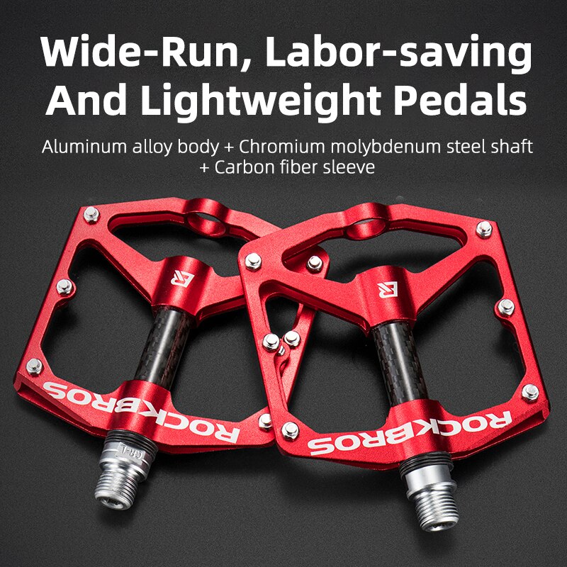 ROCKBROS Fahrrad Pedale Straße Mountainbike Pedal Kohlenstoff Fiber Aluminium Legierung Nicht-Unterhose Plattform Fahrrad Zubehör Flache MTB Pedale: 2017-12ERD