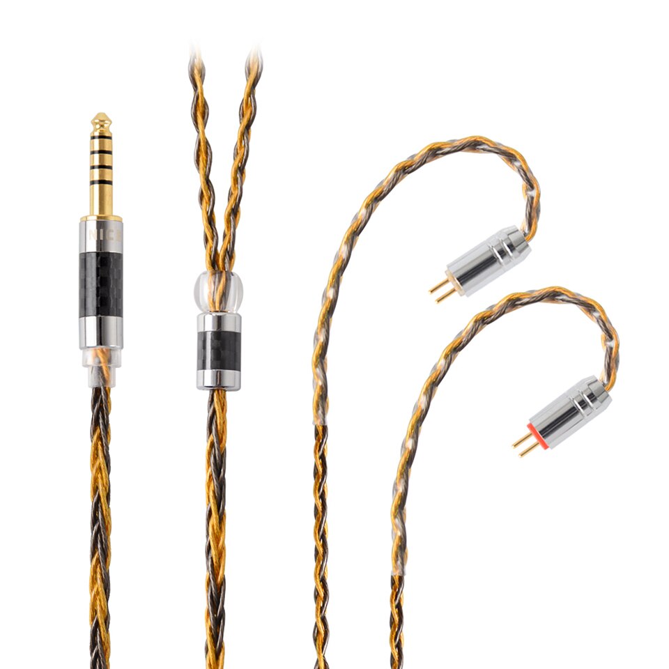 NICEHCK C8-1 8 núcleo plateado y cobre Cable de auriculares mezclado 3,5/2,5/4,4mm MMCX/NX7 Pro/QDC/0,78mm 2Pin para DB3 ST-10s