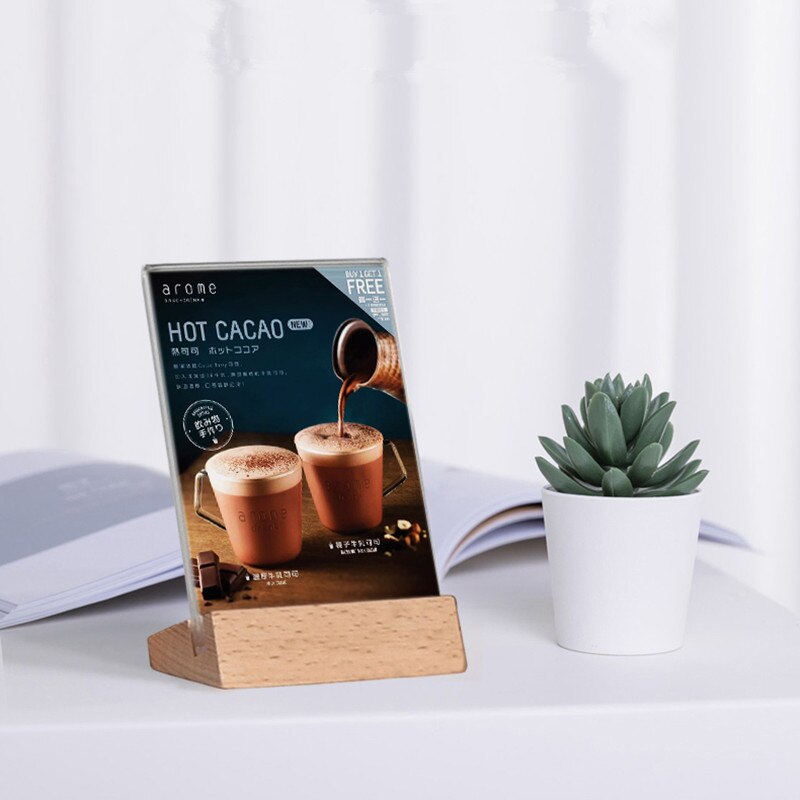 A5 dwustronny stojący w kształcie litery T akrylowy uchwyt na znaki ramki na dokumenty papierowe menu na dokumenty stojak na dokumenty