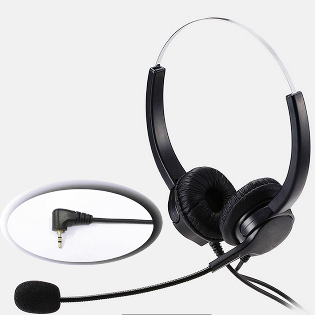 Hands-free Call Center Noise Cancelling Corded Headset Double Ear Headphone
