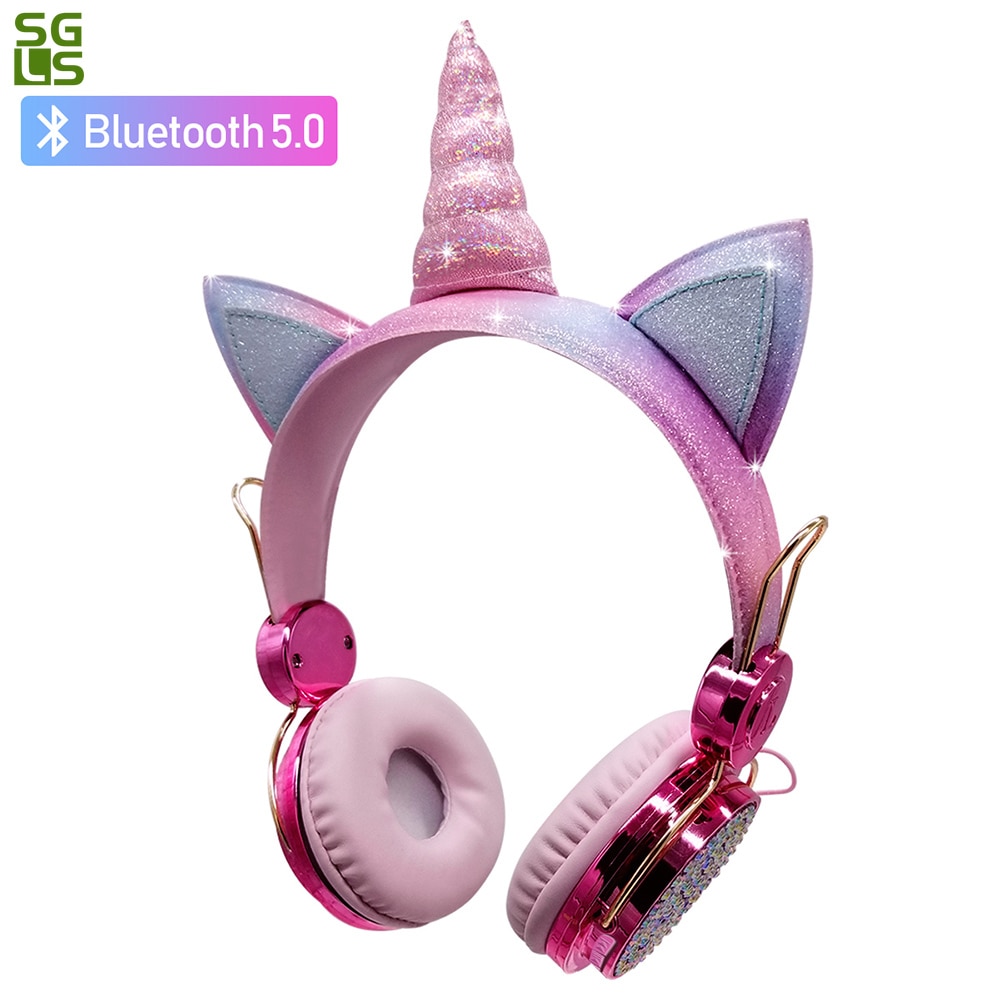 Casque licorne Bluetooth 5.0, avec Microphone, pour ordinateur portable, téléphone, PC, MP3, tablette, appareil Audio, de noël