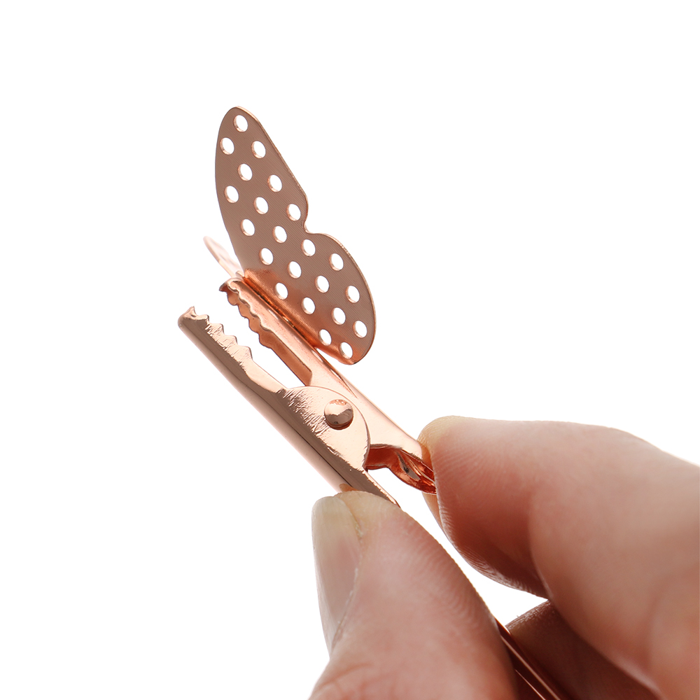 1pc seje bryllup bordkortholder romantisk sommerfugl flamingo mønster metal foto note clips bord nummer stativ papirklemme