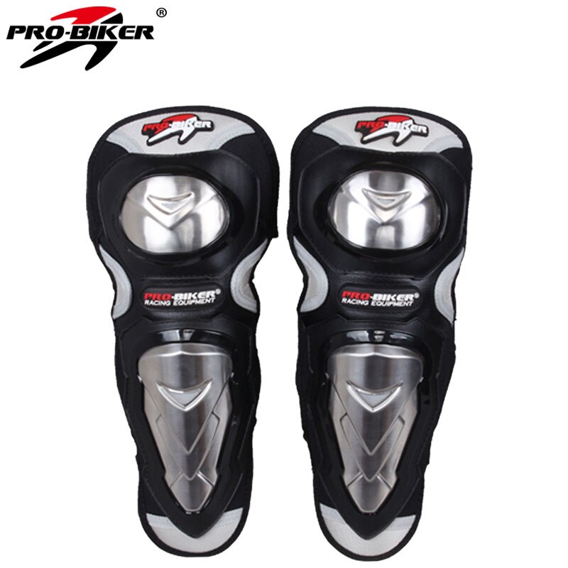 Pro-biker motorrijden knie- en elleboogbeschermers roestvrijstalen schaal motorcross off-road race kniebeschermende kleding: Kniebeschermer