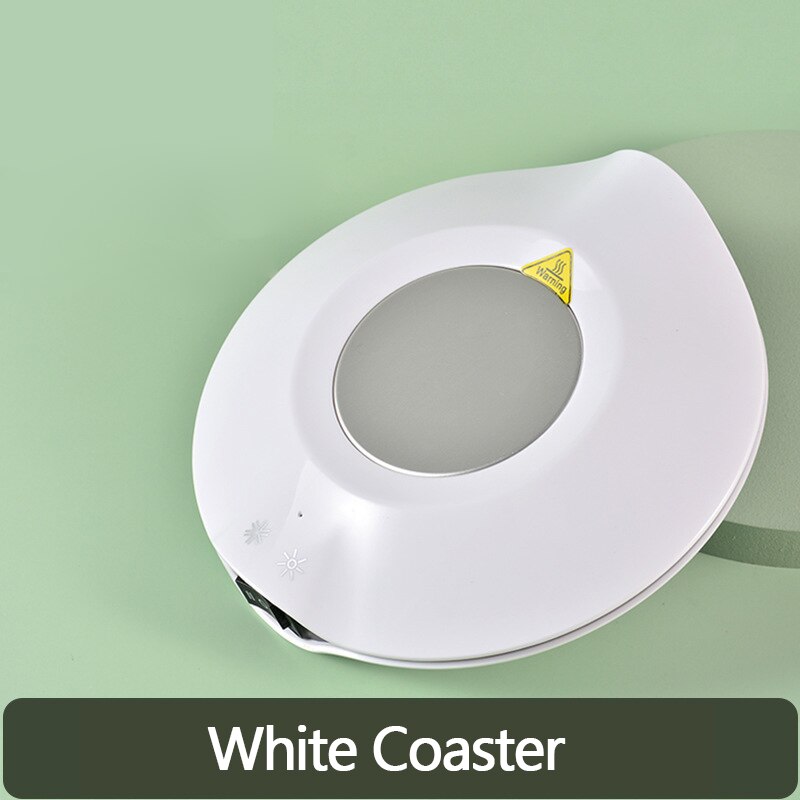 2 in 1 Tasse Heizung Kühl Tasse Platte Kühlung Getränke Getränke Können Thermostat Heißer Tee Macher Heizung Bahn Kühler Wärmer Pad: Weiß