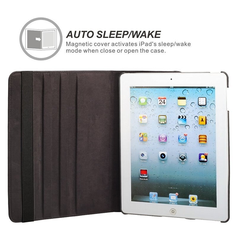 For iPad 2 3 4 Case 360 Degrees Rotating PU Leather Cover for Apple iPad 2 3 4 Stand Holder Cases Smart Tablet A1395 A1396 A1430