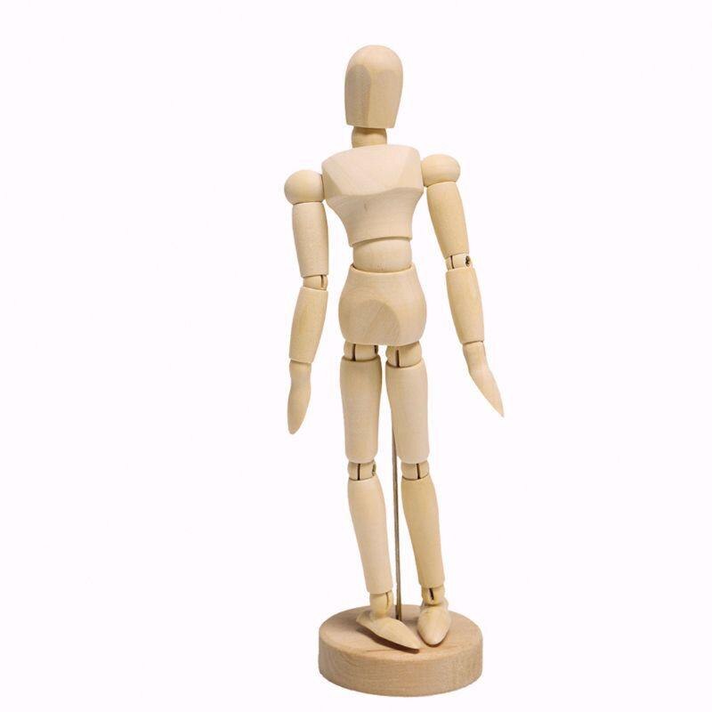 1Pc Kunstenaar Beweegbare Ledematen Mannelijke Houten Figuur Model Mannequin Art Class Schetsen 32CB: Default Title