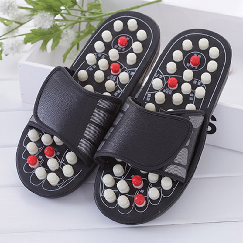 BomKinta Taiji Acupoint Magnetic Therapy House Slippers Men Shoes Indoor Spring Massage Health Protect Slippers Chinese Acupress