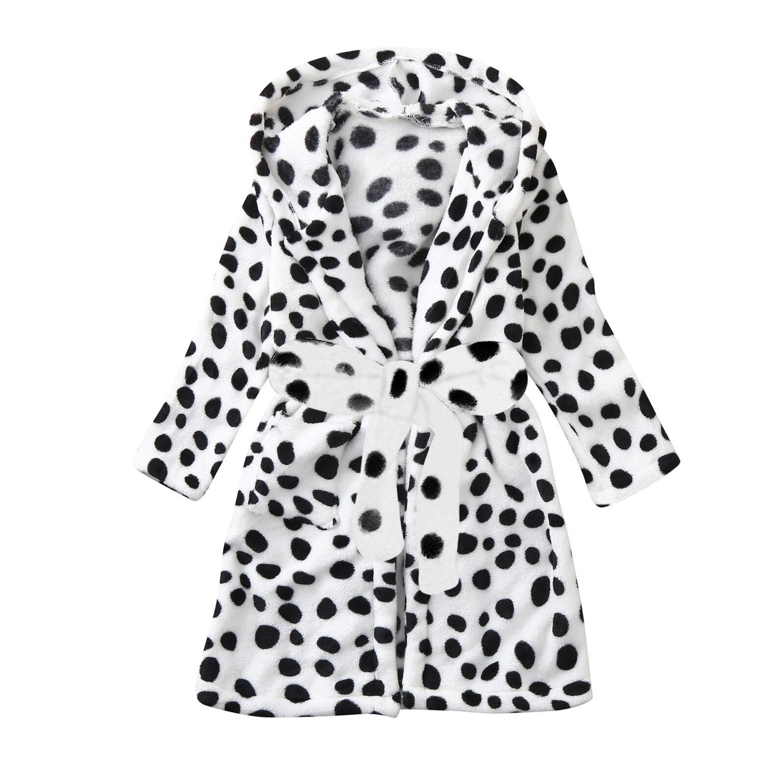 Yellow White Polka Dot Women's Robe
