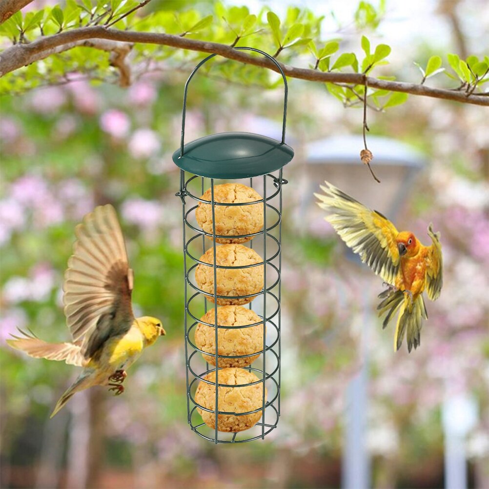 Outdoor Iron Wire Hanging Bird Seed Feeder Container Hanger Outdoor Garden Hanging Ports Seed