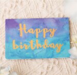 1 Pcs Gold Verjaardag Wenskaart Aquarel Vouwen Card Bericht Met Envelop Kerstmis Nieuwjaar Zegen Kaart: A