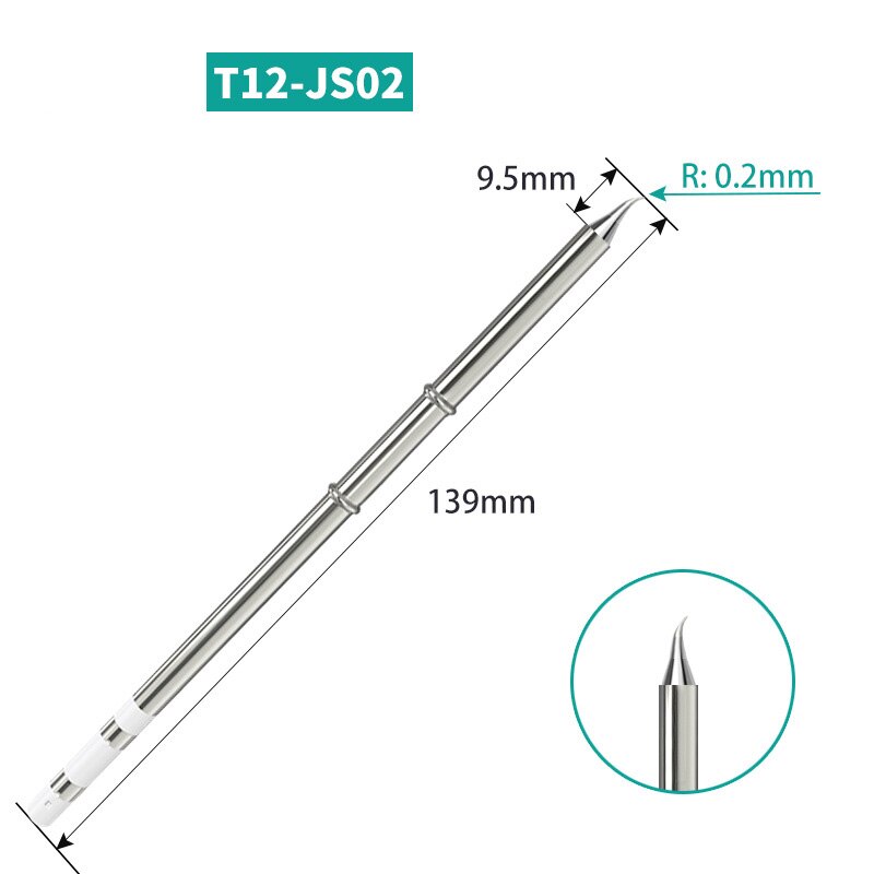 T12 K Series T12-K KL KF KR KU KL J02 JS02 Soldering Solder Iron Tips for Hakko FX951 DIY Soldering Station Kits Welding Tools: T12-JS02