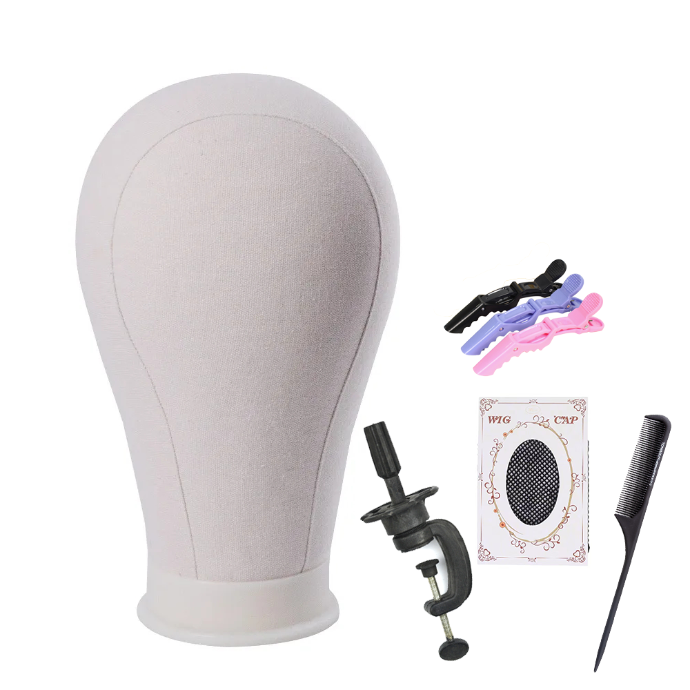 21"-23'' Canvas Block Head DIY Head Welf/Hair Extension/Lace Wig Styling Mannequin Head Canvas Head For Making Wigs Hair Accesso