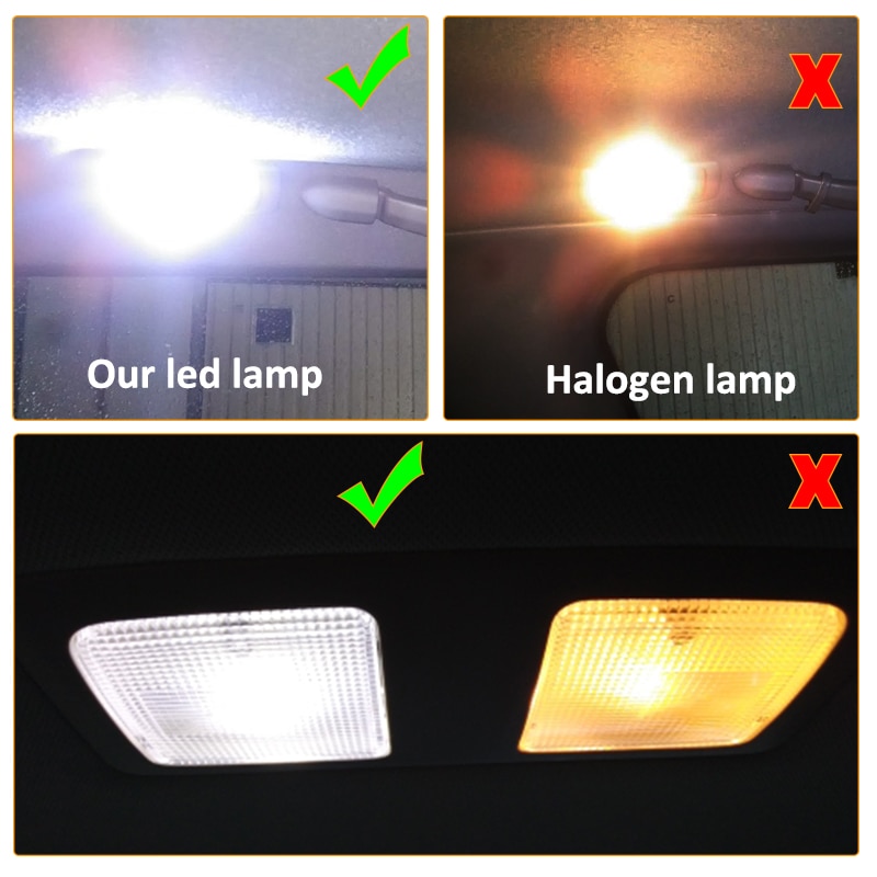10 Stuks Dome Festoen Auto Licht Canbus Fout Gratis C5W Led Lamp Auto Lamp Interieur Licht 36Mm 39Mm 41Mm 3SMD 5050 Led Wit 12V