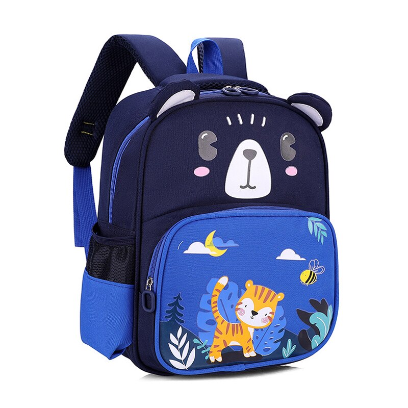 Cartoon Rugzak Voor Jongens Meisjes Leuke Kat Tijger Kinderen Mooie Nylon Schooltas Kleuterschool Schooltas 3-7 Jaar Kids: Blue Tiger