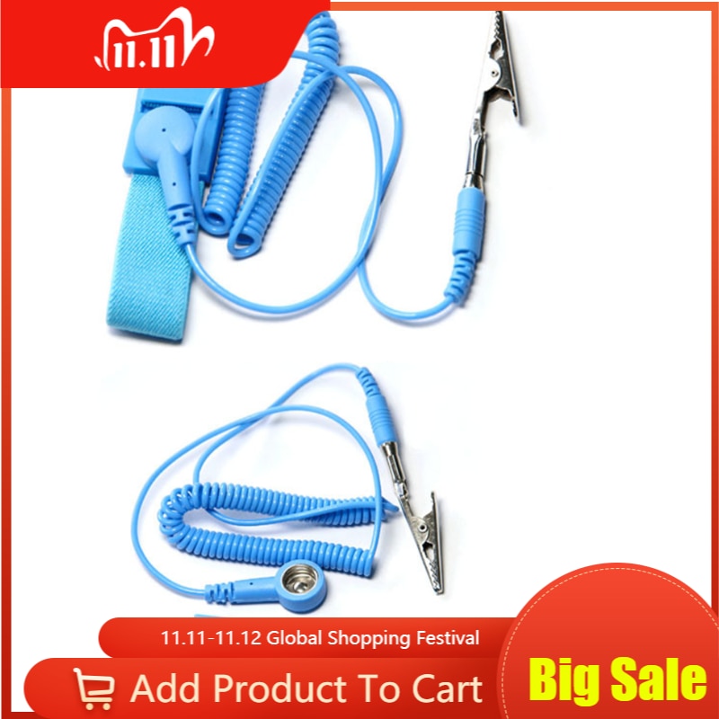 Adjustable Anti Static Bracelet Electrostatic ESD Discharge Cable Reusable Wrist Band Strap Hand With Grounding Wire
