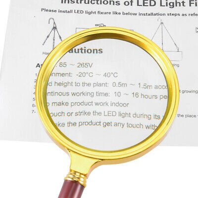 75mm 4 X Handheld Magnifying Glass Lens Magnifier Gold Tone