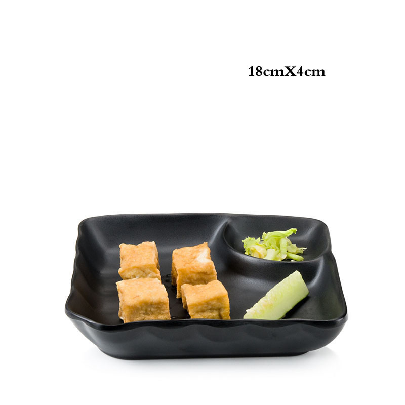 Keukengerei Set Creatieve Zwarte Food Grade Plastic Botplaat Persoonlijkheid Sushi Fruit Dessertbord Restaurant Keukenschotel