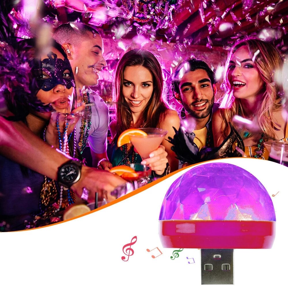 Luz giratoria colorida para escenario, bombilla LED de mezcla con USB, para fiestas, discotecas, DJ, colores RGB, ambiente de baile