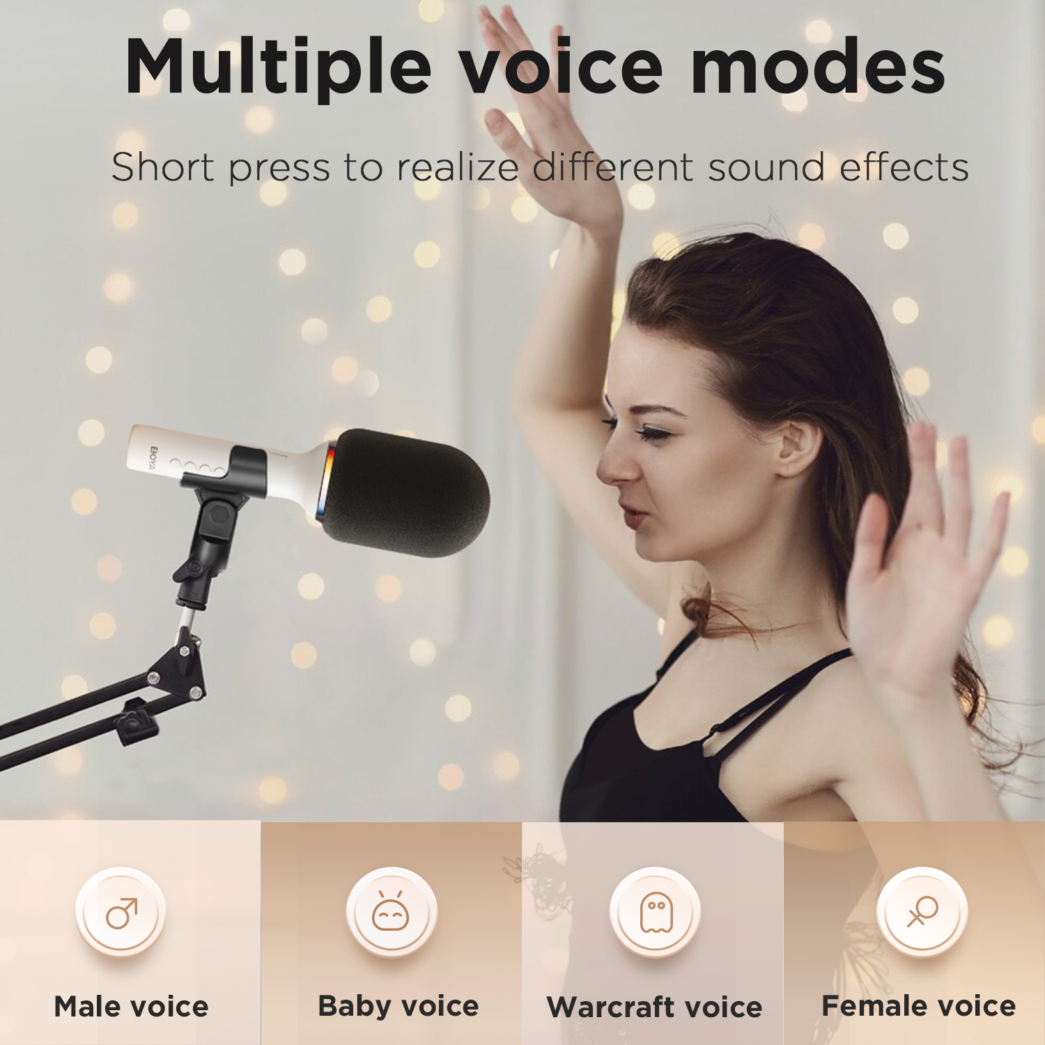 BOYA K11 Bezprzewodowy mikrofon Bluetooth do karaoke Przenośny mikrofon ręczny Głośnik Domowe przyjęcie Urodziny Dom KTV dla smartfona