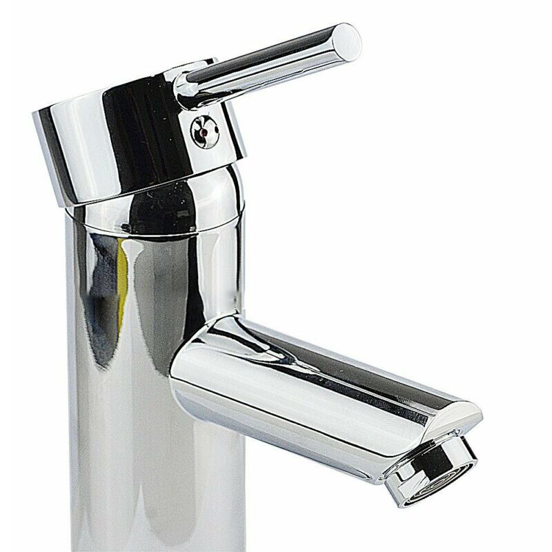 Mono Mixer Brass+Steel Faucet Tap For Bathroom Basin Sink+Inlet Hoses 60cm Quarter Turn Ceramic Discs