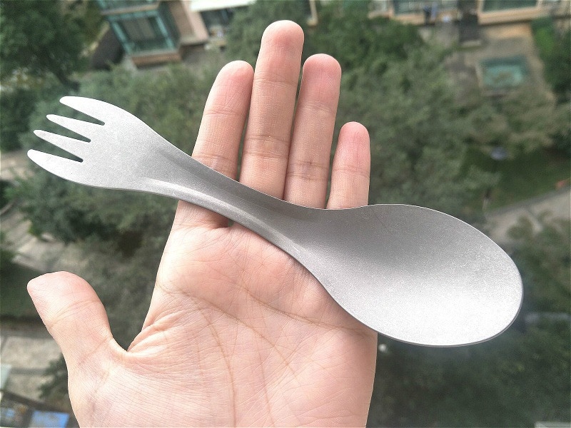 Titan Spork Mini Tragbare Leichte Titan Geschirr Ultraleicht Reinem Titan Löffel Gabel Außen Camping Picknick